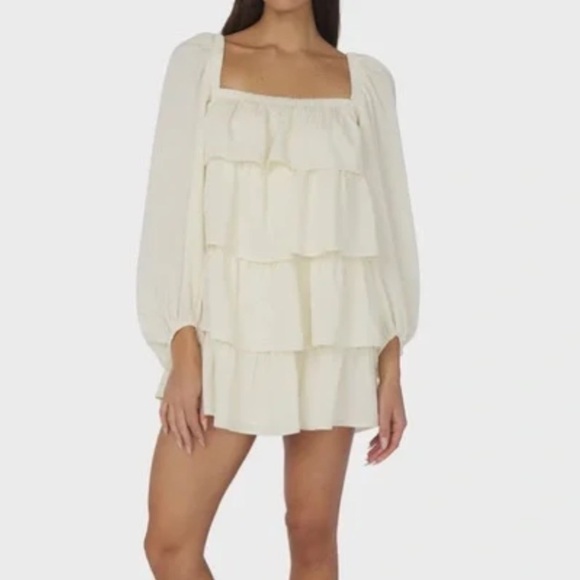 WeWoreWhat Dress Womens XS Tiered Crinkle Chiffon Ruffle Feminine Cottagecore - Picture 10 of 11